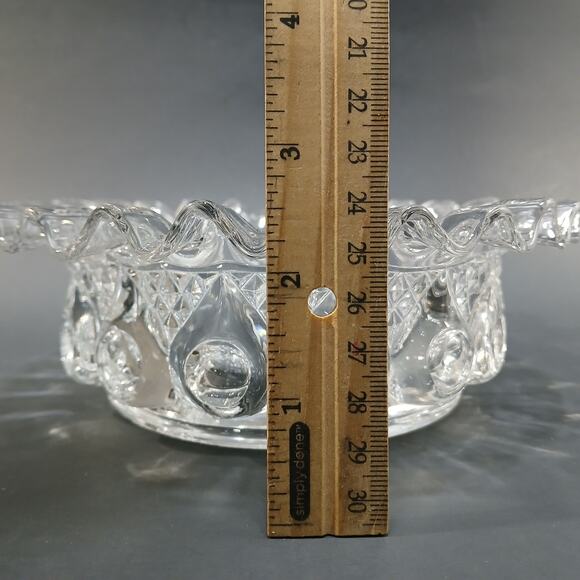 Reverse Torpedo Pattern 7" Round Glass Bowl, Vtg EAPG by Dalzell, Gilmore, Leigh - Picture 10 of 10